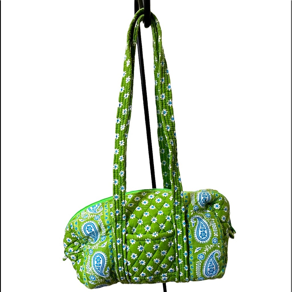 ‼️3/$15‼️ Vera Bradley Apple Green Paisley shoulder/mini duffel bag